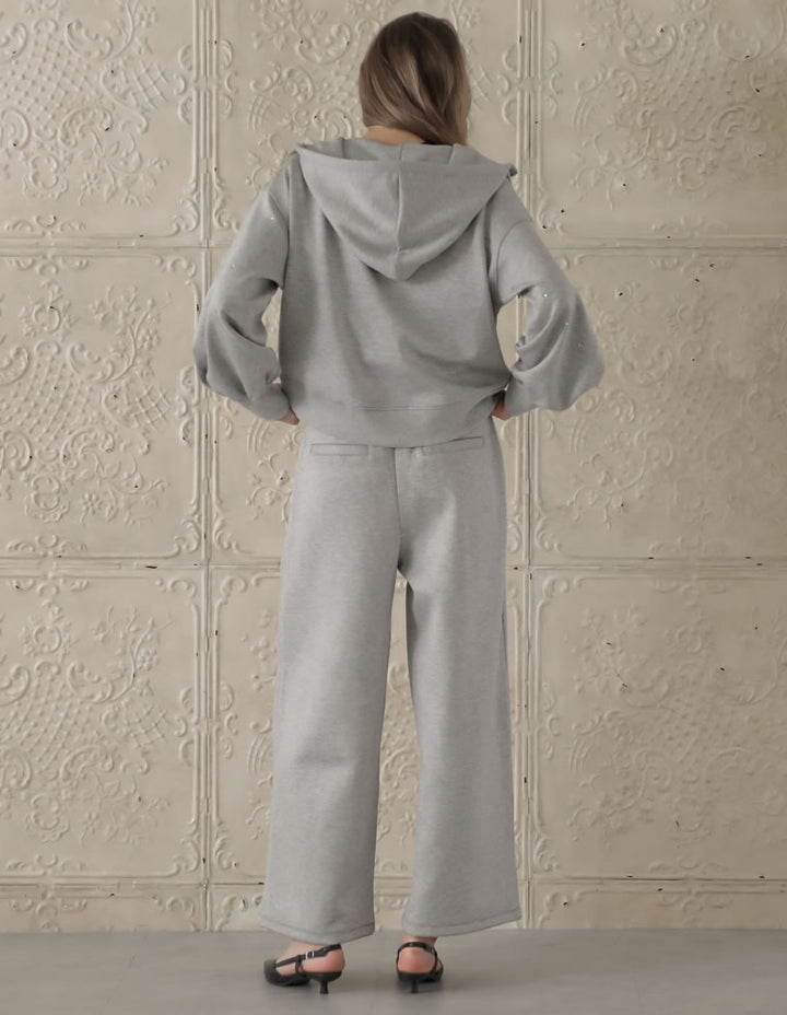 [MEISM by Re:EDIT][2025AW PRE ORDER][低身長/高身長サイズ有]ダンボールラインストーンセミワイドパンツ パンツ 人気レディースファッション通販 リエディ