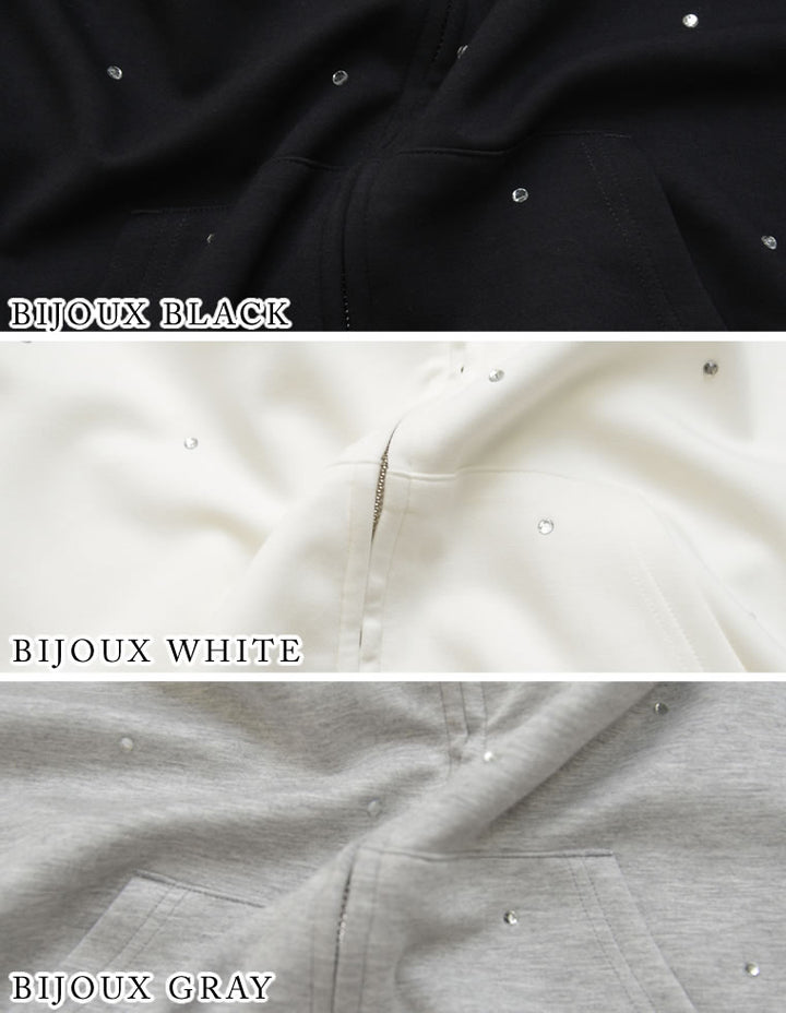 [MEISM by Re:EDIT][2025AW PRE ORDER]ダンボールラインストーンクロップドフーディーブルゾン トップス 人気レディースファッション通販 リエディ