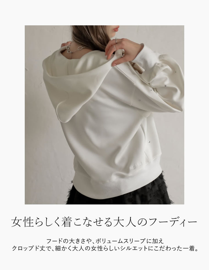 [MEISM by Re:EDIT][2025AW PRE ORDER]ダンボールラインストーンクロップドフーディーブルゾン トップス 人気レディースファッション通販 リエディ