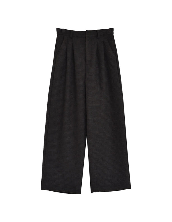 ツイードダブルタックストレートパンツ