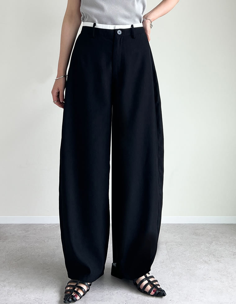 ツイルウエスト切り替えバレルレッグパンツ - パンツ通販 | 人気