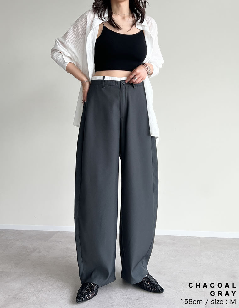 irisページ ツイルウエスト切り替えバレルレッグパンツ - パンツ通販 | 人気