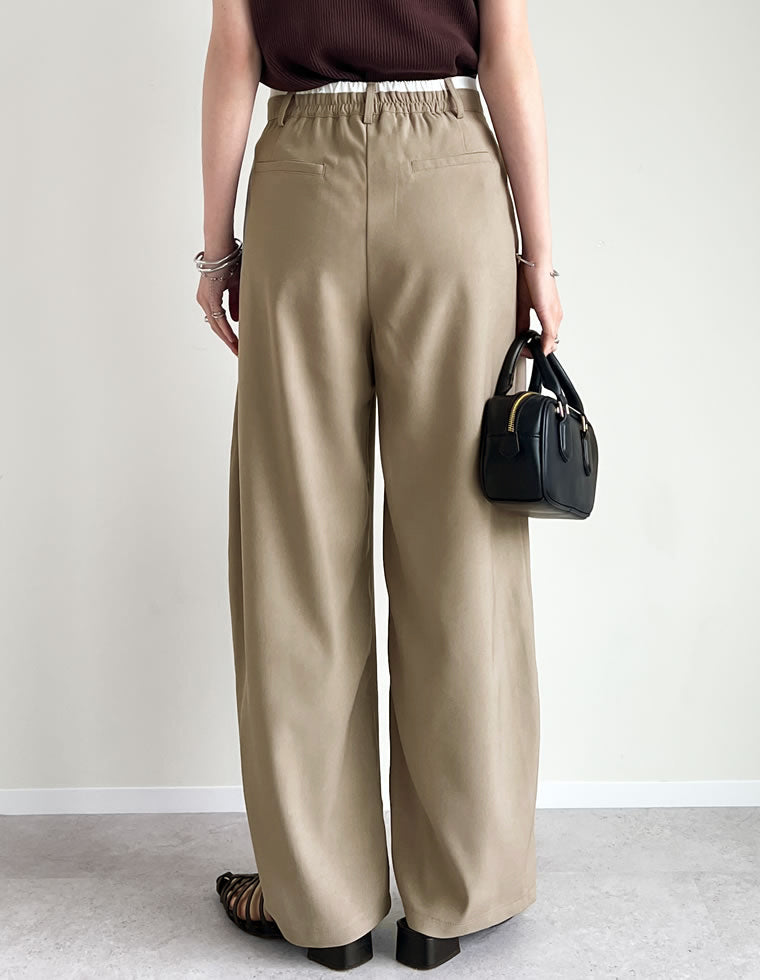 ツイルウエスト切り替えバレルレッグパンツ - パンツ通販 | 人気