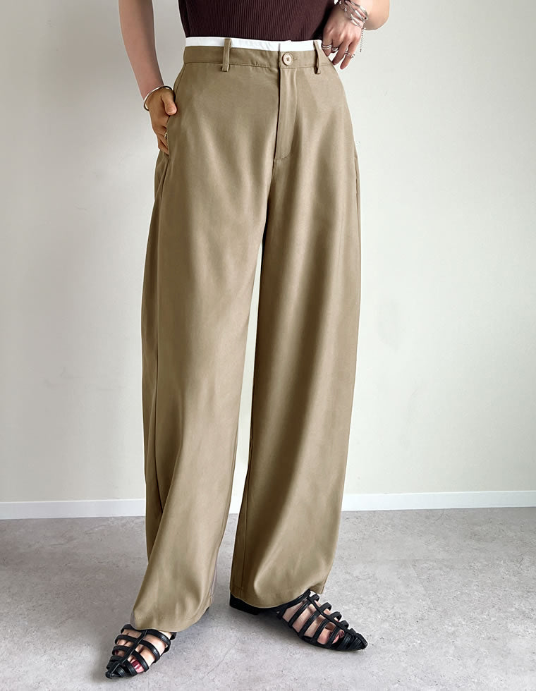 ツイルウエスト切り替えバレルレッグパンツ - パンツ通販 | 人気