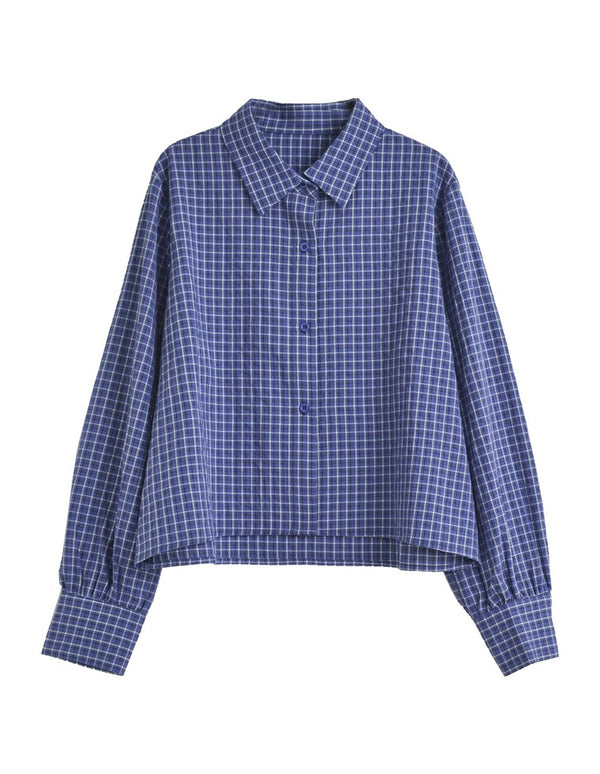 【TIME SALE 20%OFF ¥4,998⇒¥3,998】無地orチェック柄クロップドシャツ[mb] トップス 人気レディースファッション通販 リエディ