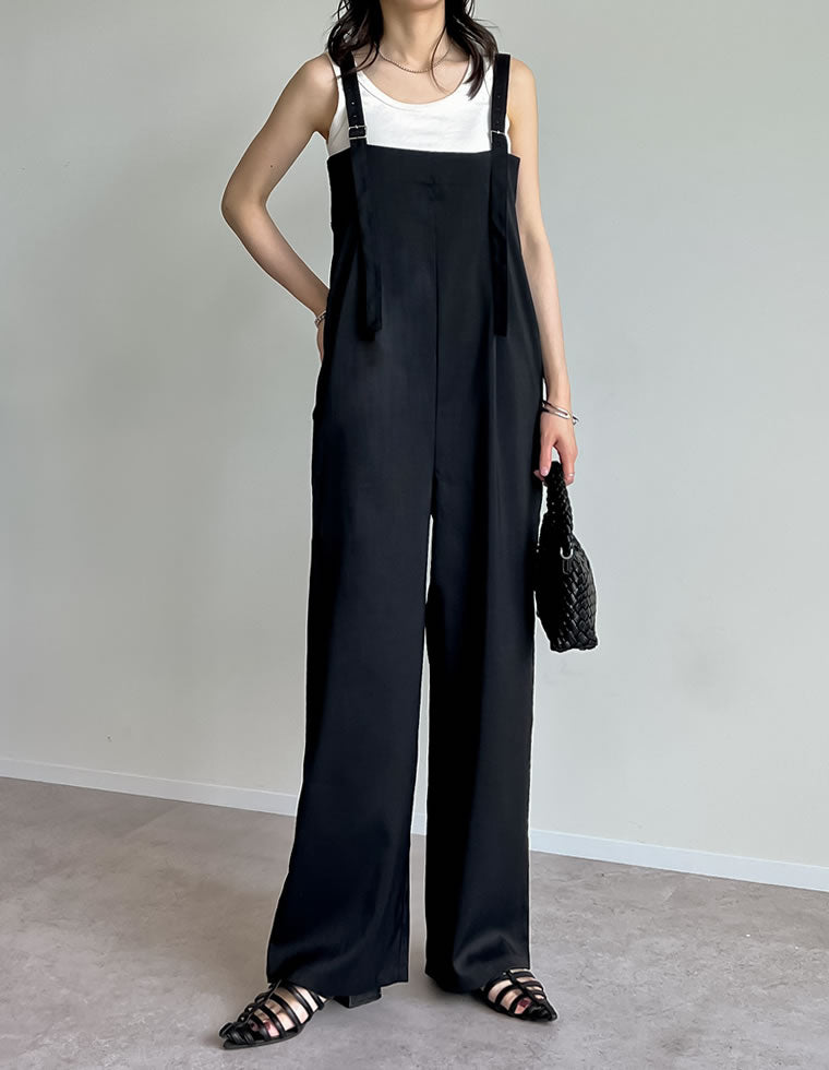 リネンライクバックゴムサロペット - オールインワン通販 | 人気