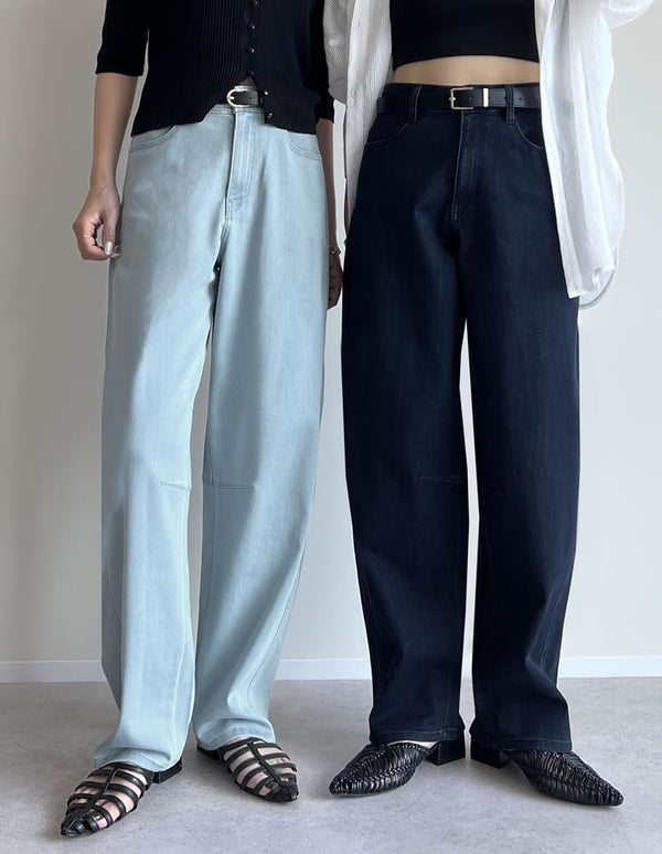 《期間限定！2BUY10%OFFクーポン対象》[大きいサイズ有]チノorデニムエアリーストレッチバレルレッグパンツ