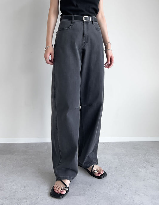 【TIME SALE 10%OFF ¥4,499⇒¥4,049】[大きいサイズ有]チノorデニムエアリーストレッチバレルレッグパンツ パンツ 人気レディースファッション通販 リエディ