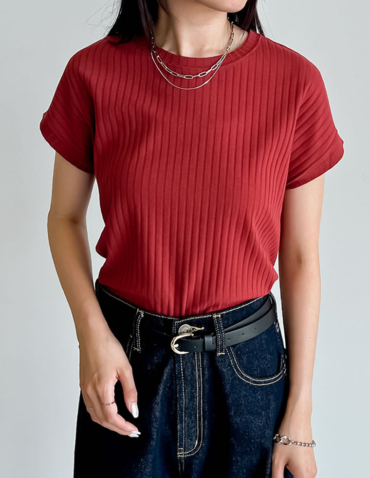 汗じみ防止]リブカットソーTシャツ - トップス通販 | 人気レディース