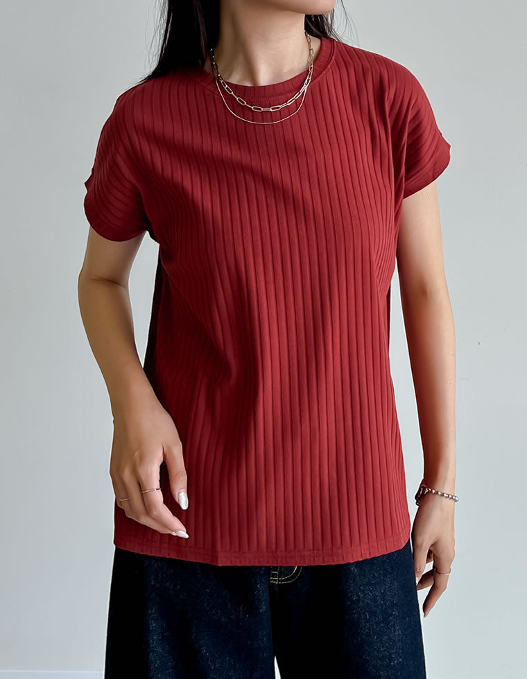 汗じみ防止]リブカットソーTシャツ - トップス通販 | 人気レディース