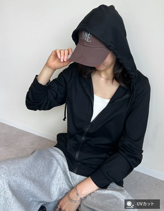 [UVカット][大きいサイズ有]天竺フード付きパーカー トップス 人気レディースファッション通販 リエディ
