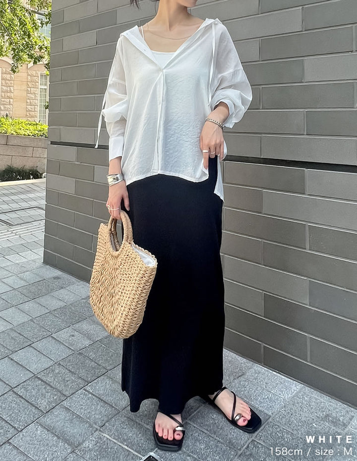【TIME SALE 10%OFF ¥5,498⇒¥4,948】[紫外線対策]オーバーサイズフード付きシアーシャツ[mb] トップス 人気レディースファッション通販 リエディ