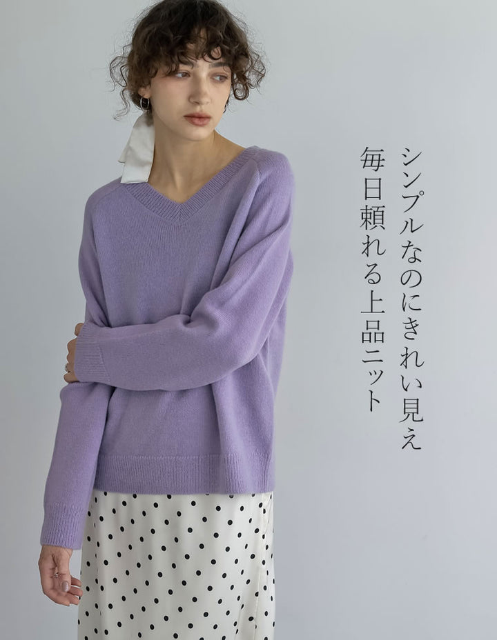 [2025AW COLLECTION]アルパカタッチVネックニットプルオーバー トップス 人気レディースファッション通販 リエディ