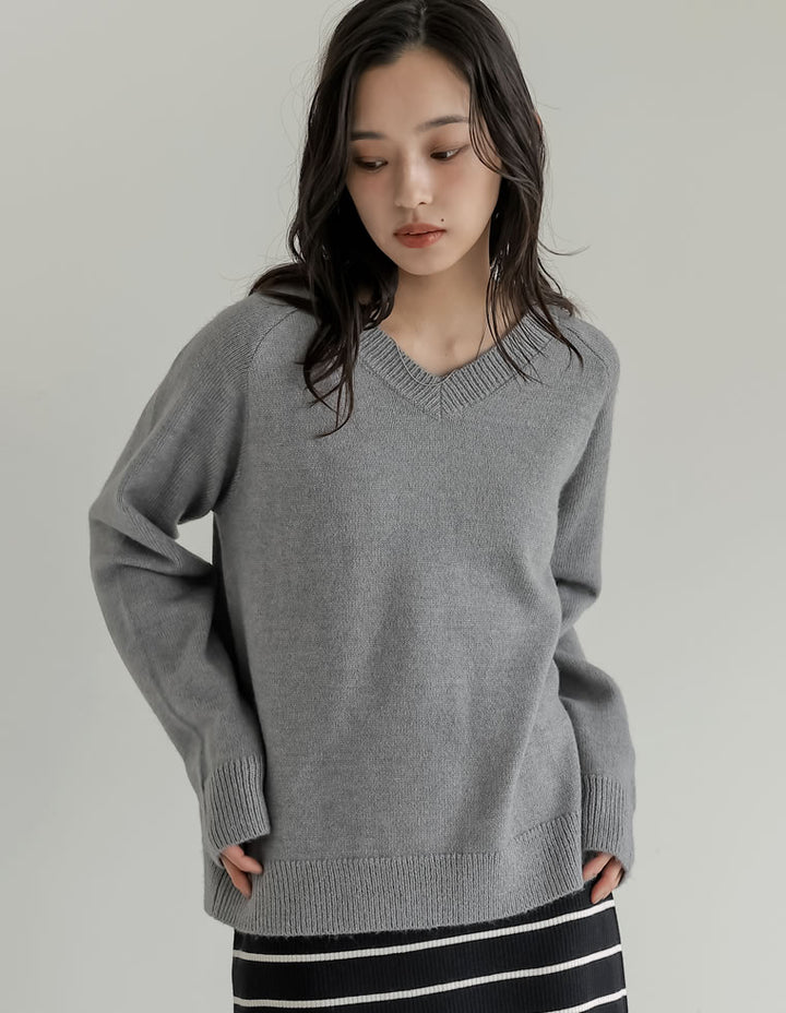 [2025AW COLLECTION]アルパカタッチVネックニットプルオーバー トップス 人気レディースファッション通販 リエディ