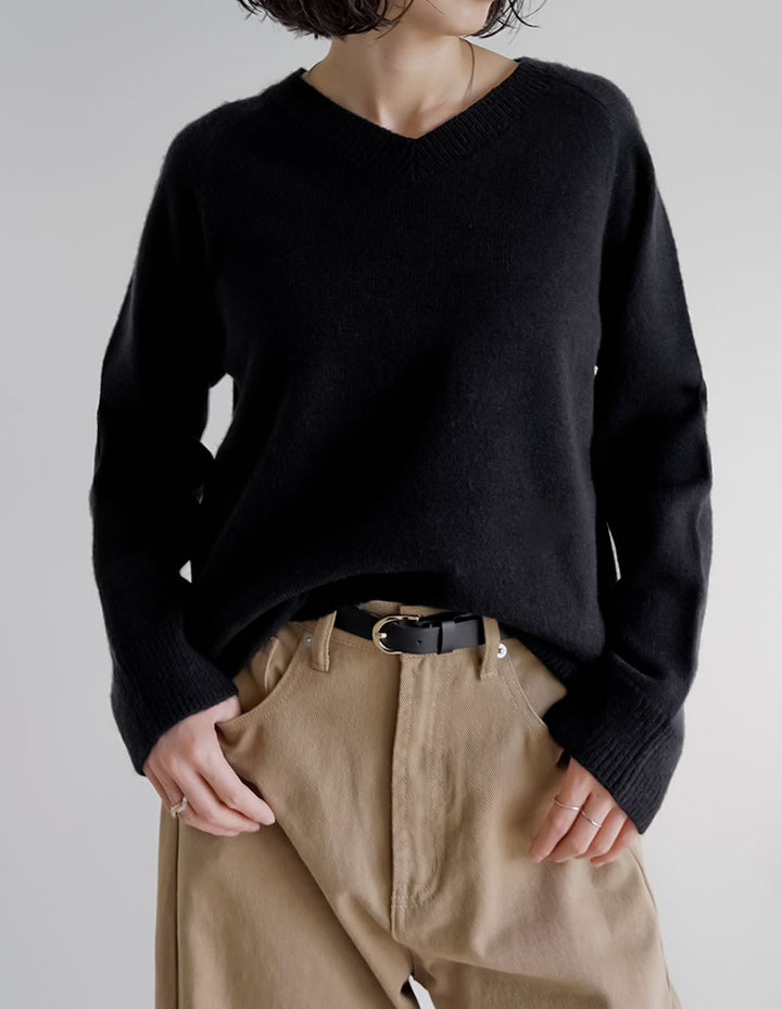 [2025AW COLLECTION]アルパカタッチVネックニットプルオーバー トップス 人気レディースファッション通販 リエディ