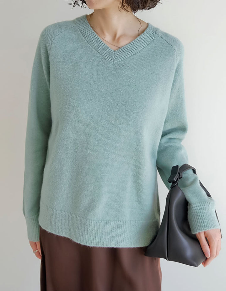 [2025AW COLLECTION]アルパカタッチVネックニットプルオーバー トップス 人気レディースファッション通販 リエディ