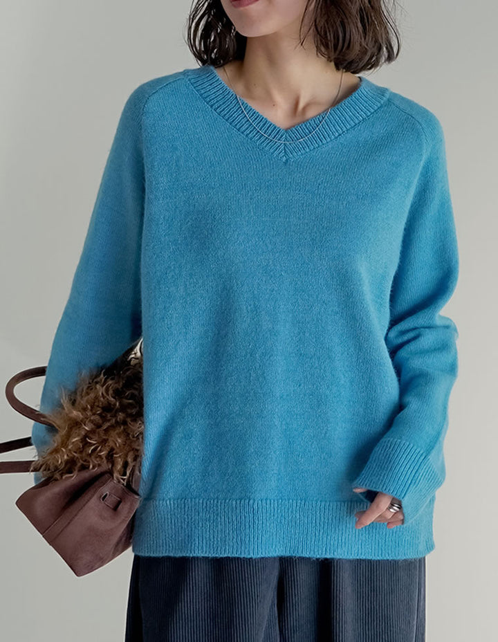 [2025AW COLLECTION]アルパカタッチVネックニットプルオーバー トップス 人気レディースファッション通販 リエディ