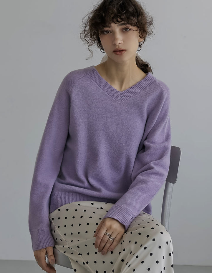 [2025AW COLLECTION]アルパカタッチVネックニットプルオーバー トップス 人気レディースファッション通販 リエディ