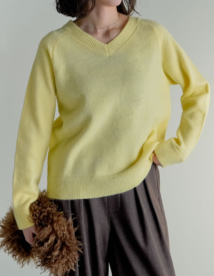 [2025AW COLLECTION]アルパカタッチVネックニットプルオーバー トップス 人気レディースファッション通販 リエディ