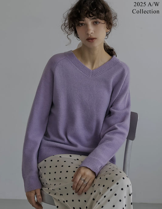 [公式サイト限定先行受注][2025AW COLLECTION]アルパカタッチVネックニットプルオーバー