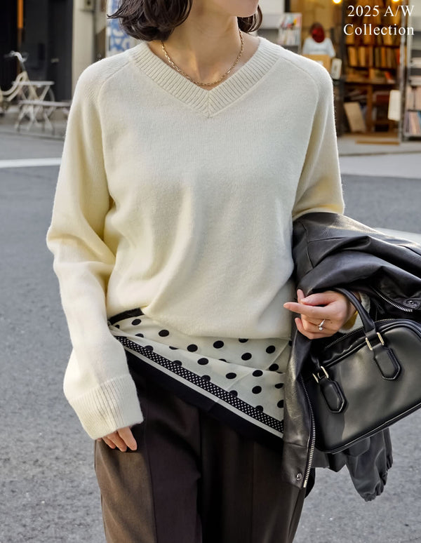 [2025AW COLLECTION]アルパカタッチVネックニットプルオーバー