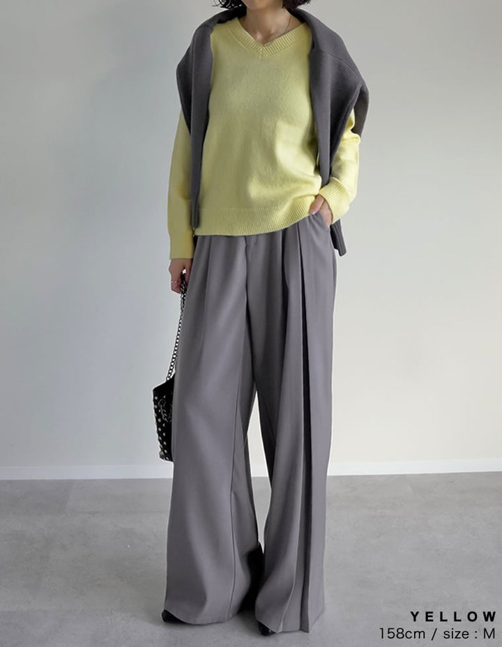 [2025AW COLLECTION]アルパカタッチVネックニットプルオーバー トップス 人気レディースファッション通販 リエディ