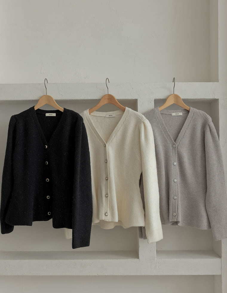 畦編みペプラムラメニットカーディガン - トップス通販 | 人気