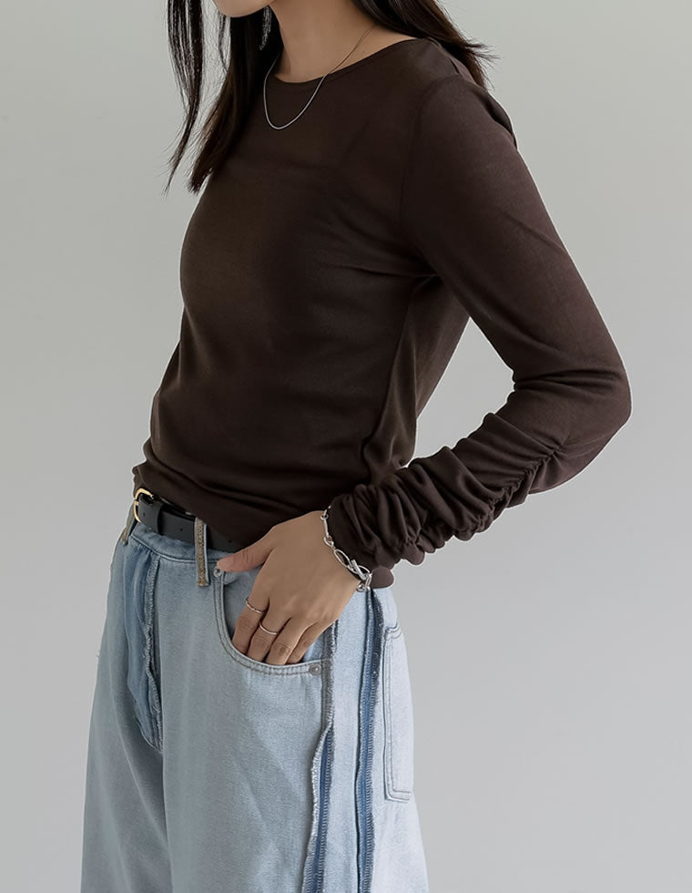 フラッフィシアー袖ギャザートップス - トップス通販 | 人気レディース