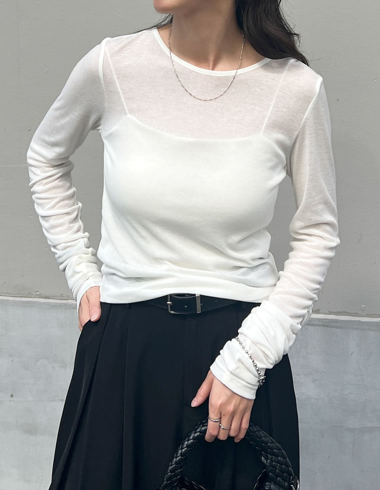 フラッフィシアー袖ギャザートップス - トップス通販 | 人気レディース