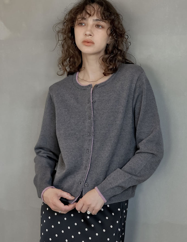 [2025AW COLLECTION]配色アルパカタッチニットカーディガン トップス 人気レディースファッション通販 リエディ