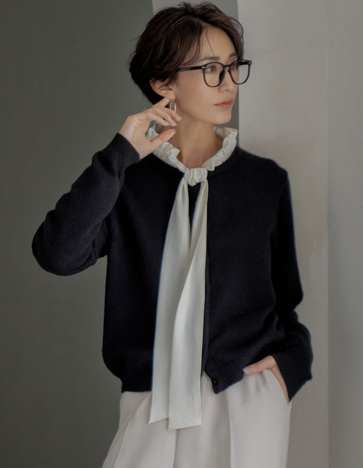 [2025AW COLLECTION]配色アルパカタッチニットカーディガン トップス 人気レディースファッション通販 リエディ