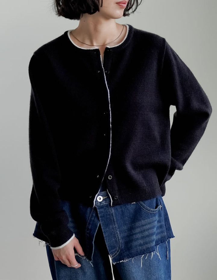 [2025AW COLLECTION]配色アルパカタッチニットカーディガン トップス 人気レディースファッション通販 リエディ