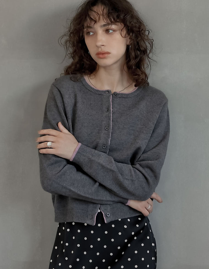 [2025AW COLLECTION]配色アルパカタッチニットカーディガン トップス 人気レディースファッション通販 リエディ