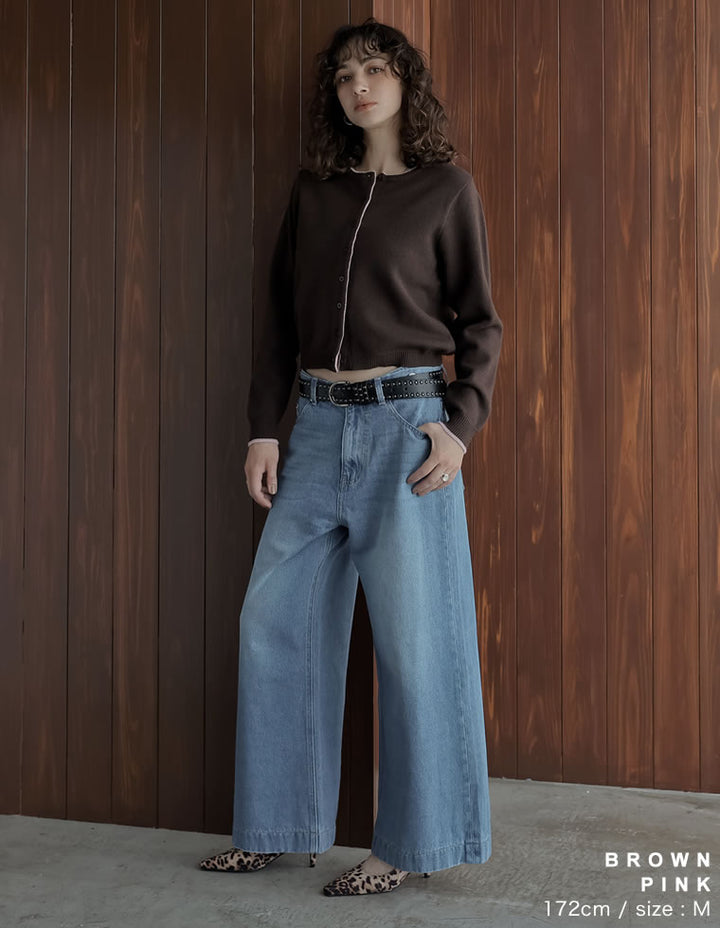 [2025AW COLLECTION]配色アルパカタッチニットカーディガン トップス 人気レディースファッション通販 リエディ