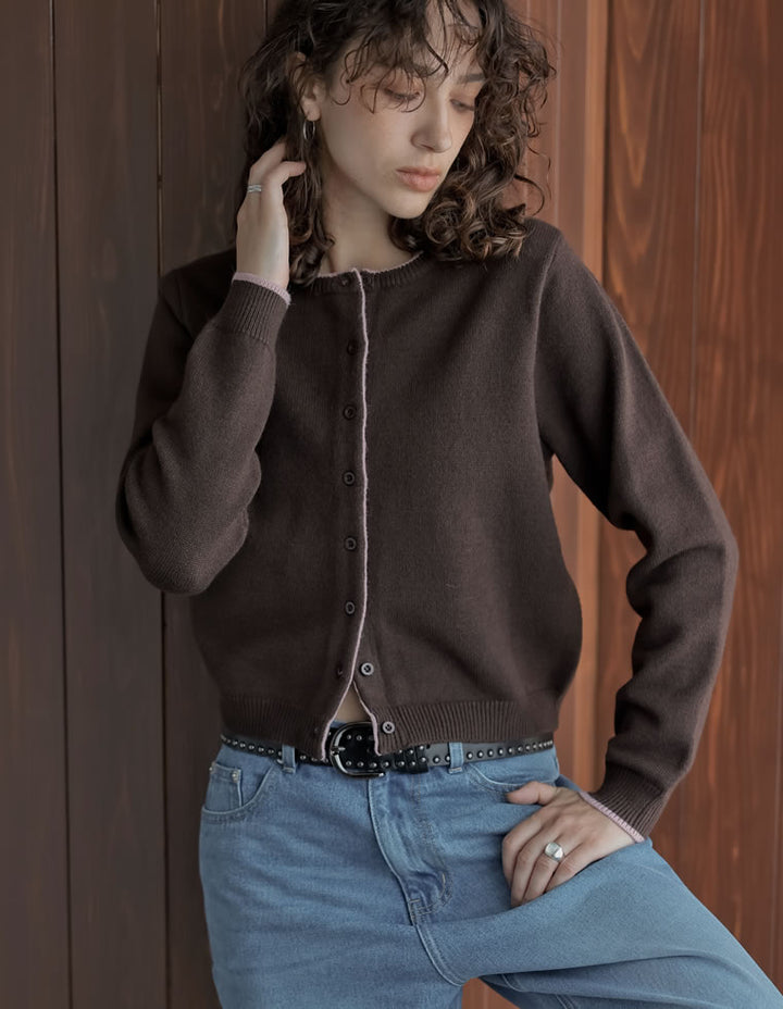 [2025AW COLLECTION]配色アルパカタッチニットカーディガン トップス 人気レディースファッション通販 リエディ