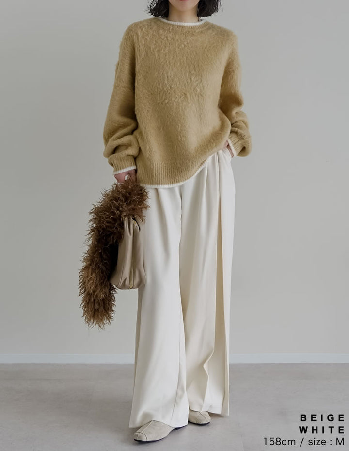 [2025AW COLLECTION]配色モヘアライクシャギーニットトップス トップス 人気レディースファッション通販 リエディ