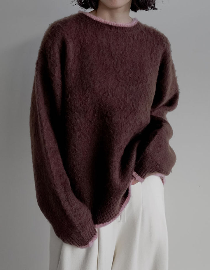 [2025AW COLLECTION]配色モヘアライクシャギーニットトップス トップス 人気レディースファッション通販 リエディ