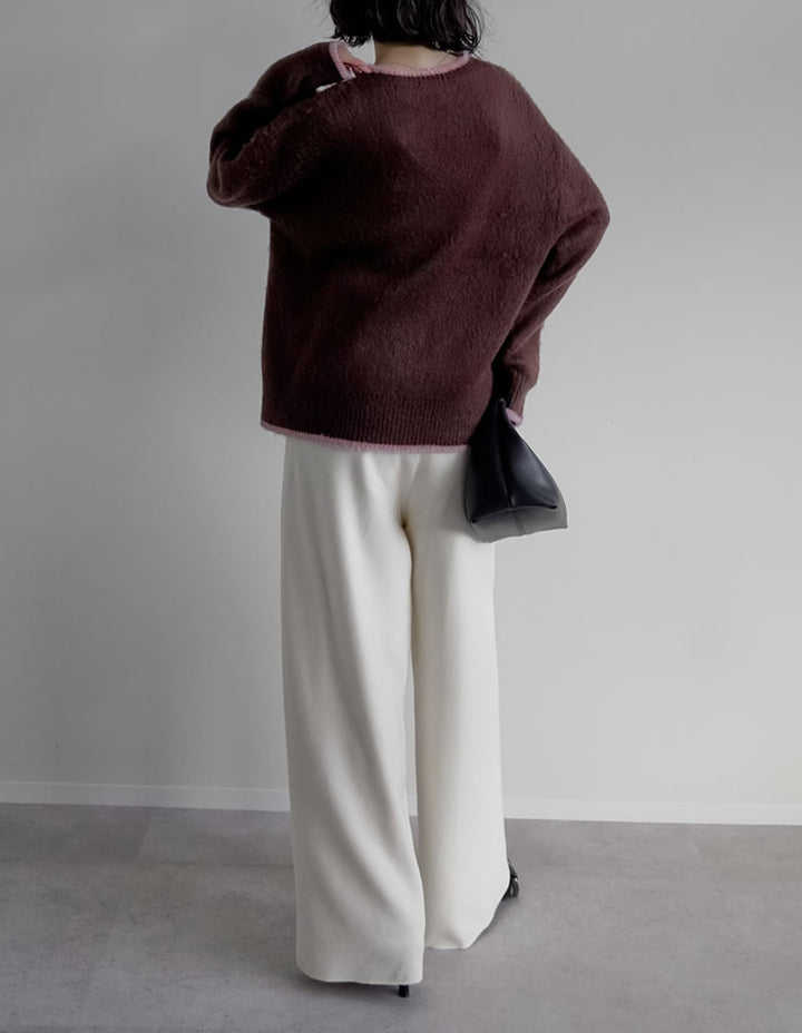 [2025AW COLLECTION]配色モヘアライクシャギーニットトップス トップス 人気レディースファッション通販 リエディ