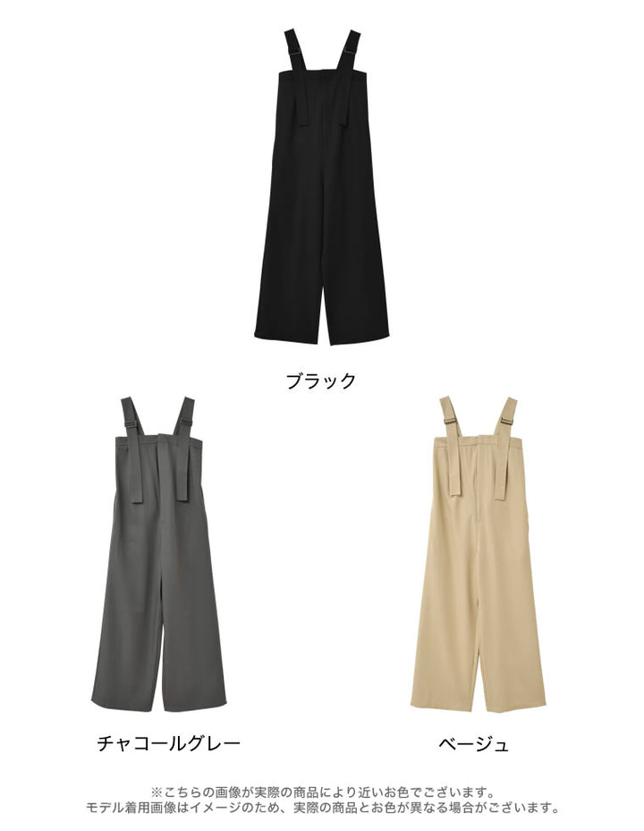 【TIME SALE 10%OFF ¥5,998⇒¥5,398】[CoolWork][接触冷感][低身長/高身長サイズ有]冷感ツイルベアデザインサロペット オールインワン 人気レディースファッション通販 リエディ