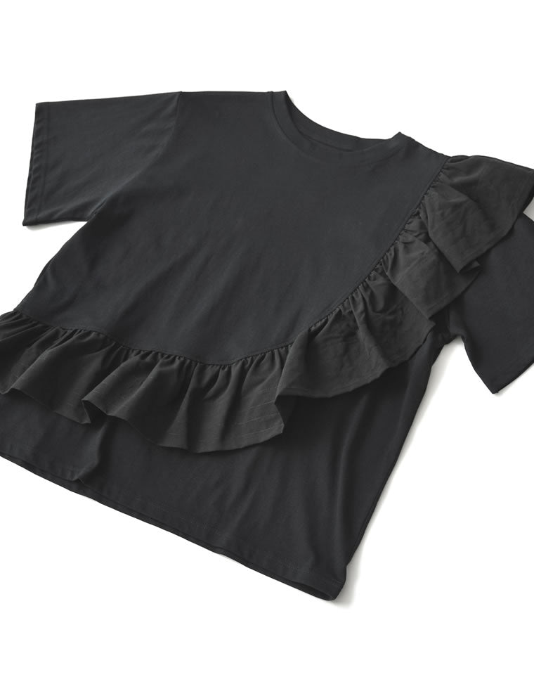 異素材フリルドッキングTシャツ - トップス通販 | 人気レディース
