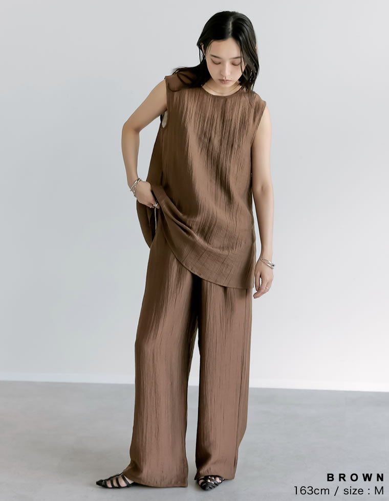 シアーリネンタッチパンツセットアップ - セットアップ通販 | 人気