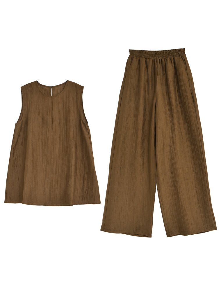 ●AUGUSTE-PRESENTATION バンドカラー●リネンセットアップ●M ○AUGUSTE-PRESENTATION バンドカラー○リネンセットアップ○M
