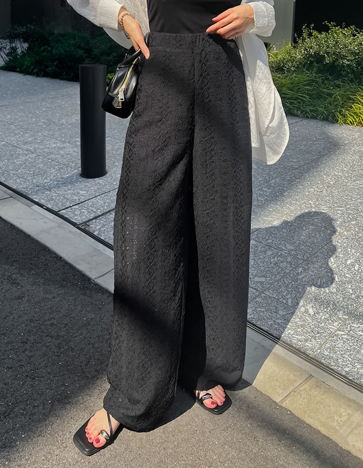 [低身長/高身長サイズ有]カットレースドロストパンツ パンツ 人気レディースファッション通販 リエディ