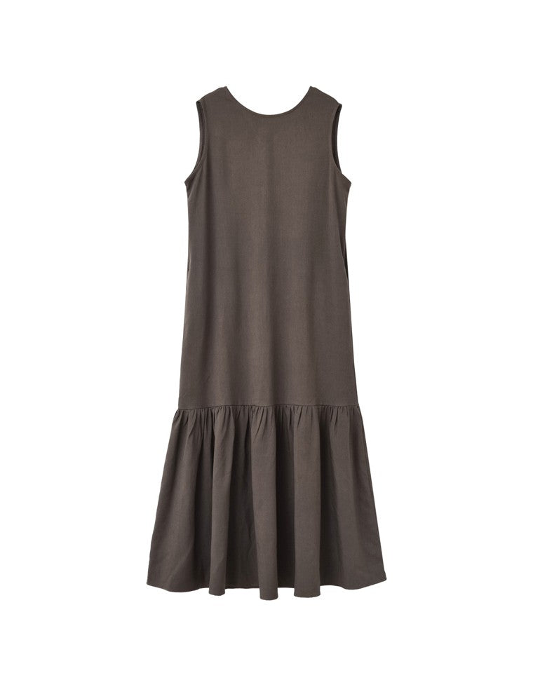 ギャザー切り替えノースリーブワンピース - ワンピース通販