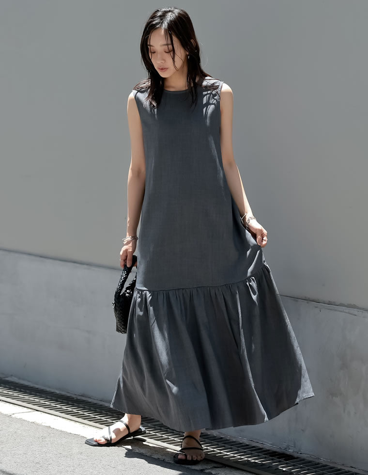 【美品】タダシショージ　異素材切替　ノースリーブワンピース　2 黒 美品】タダシショージ 異素材切替 ノースリーブワンピース 2 黒