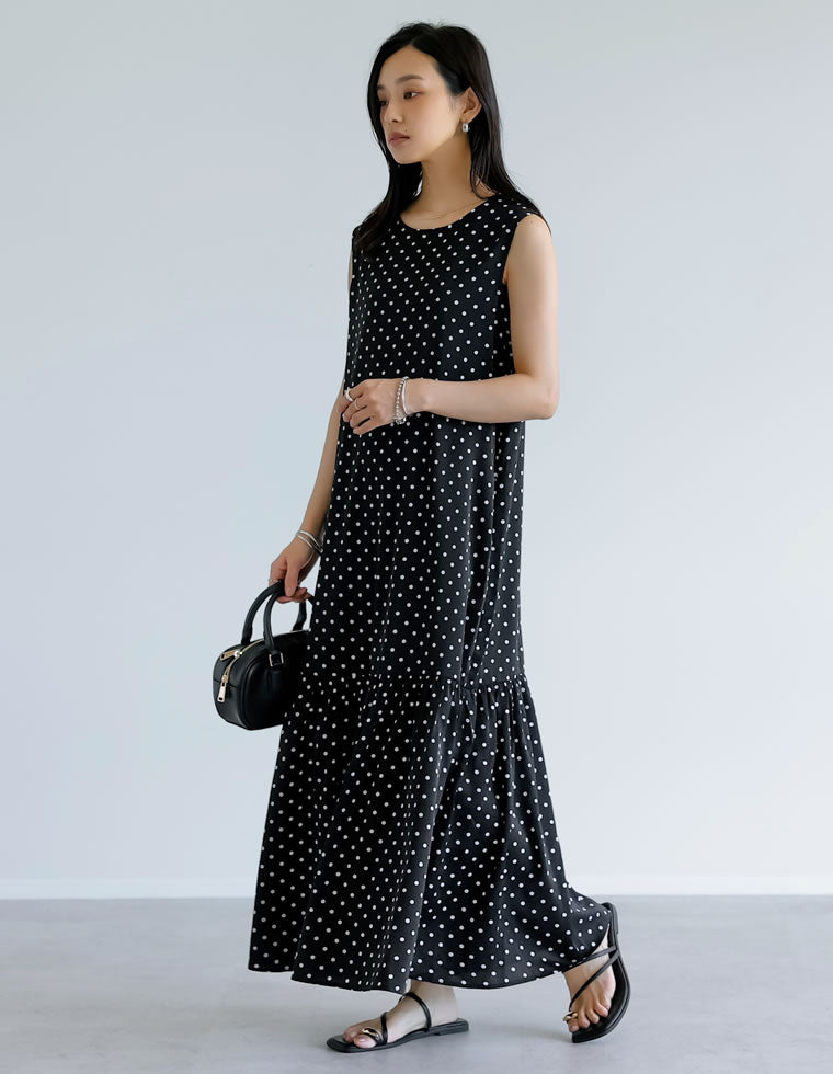 ギャザー切り替えノースリーブワンピース - ワンピース通販 | 人気