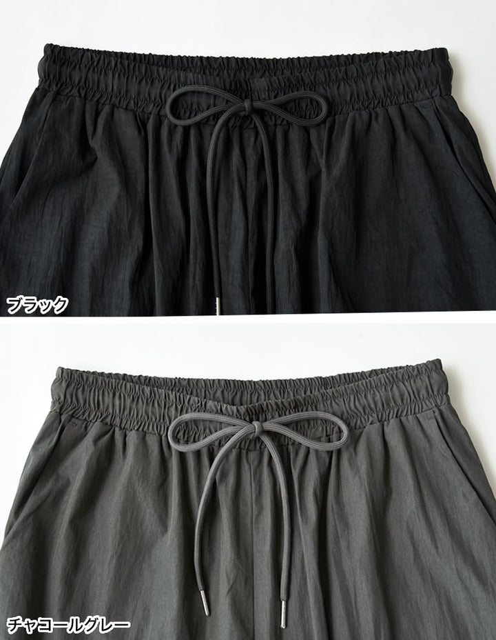 [撥水加工][低身長/高身長サイズ有]タフタドロストギャザーイージーパンツ パンツ 人気レディースファッション通販 リエディ