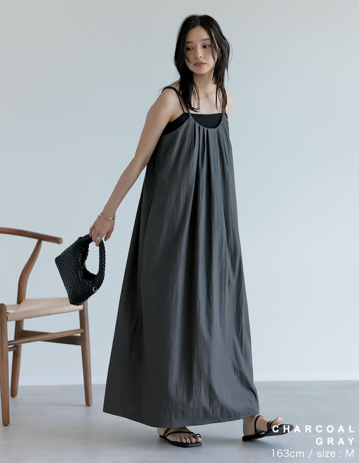 【TIME SALE 10%OFF ¥5,498⇒¥4,948】[撥水加工][低身長サイズ有]タフタナローキャミワンピース ワンピース 人気レディースファッション通販 リエディ