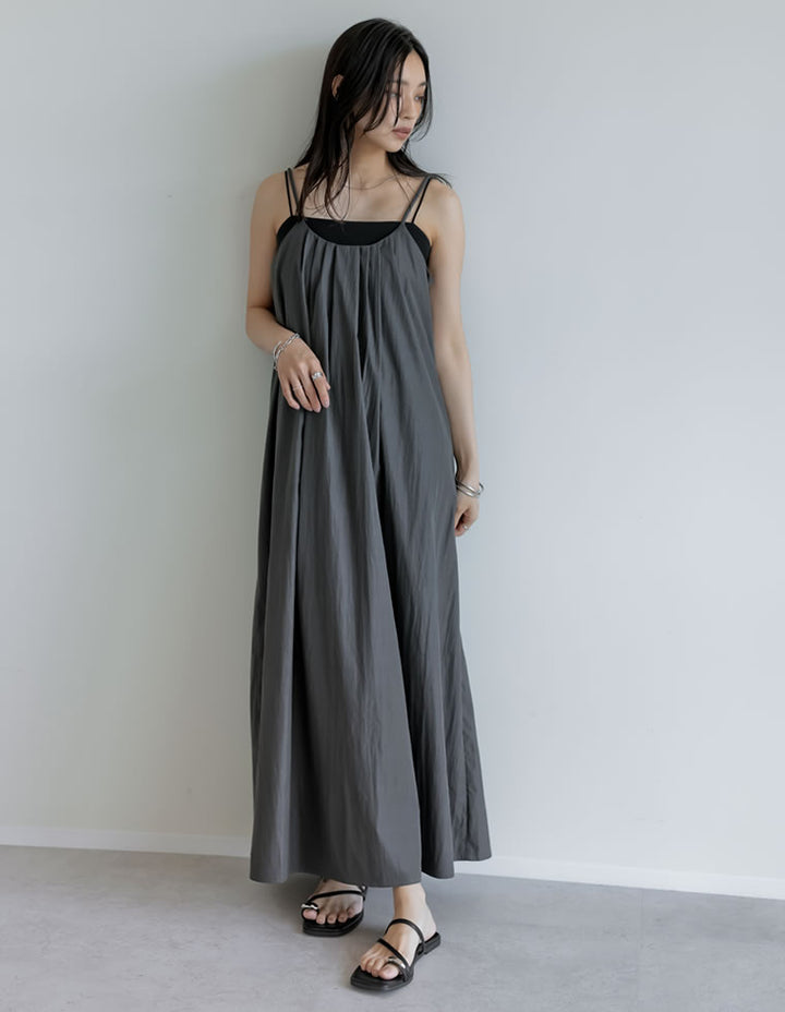 【TIME SALE 10%OFF ¥5,498⇒¥4,948】[撥水加工][低身長サイズ有]タフタナローキャミワンピース ワンピース 人気レディースファッション通販 リエディ
