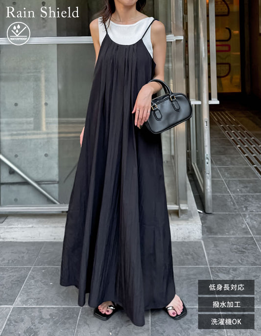 【TIME SALE 10%OFF ¥5,498⇒¥4,948】[撥水加工][低身長サイズ有]タフタナローキャミワンピース ワンピース 人気レディースファッション通販 リエディ